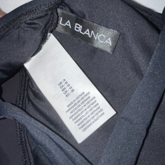 NWT La Blanca Island Goddess High Neck Keyhole One Piece in Black Size 6 - Picture 6 of 6